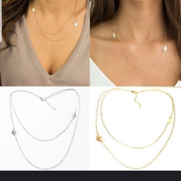 🕊🕊Super beautiful GOLD double dove necklace🕊🕊 - Picture 2 of 8